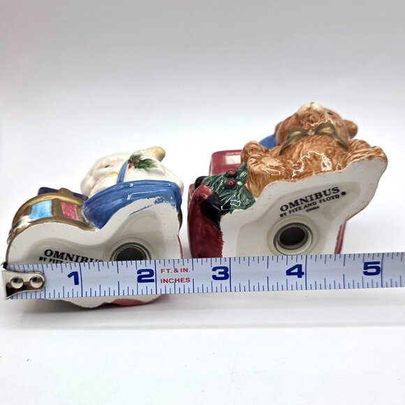 Fitz and Floyd Omnibus Toyland Salt & Pepper Shakers Vtg Original Box Never Used - Picture 11 of 11